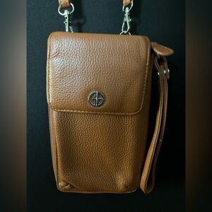 Gianni Bernini Brown Leather Crossbody Bag